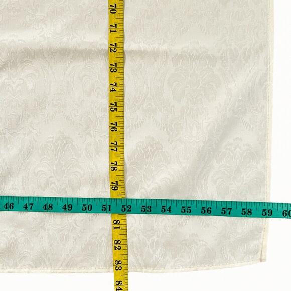 Damask Tablecloth Floral Polyester Cream Easy Care Rectangle 59x83 Dining Meals - Picture 9 of 9